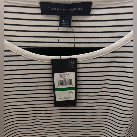 Tommy Hilfiger / Women's Striped Ruffled-Sleeve Top - Picture 3 of 9